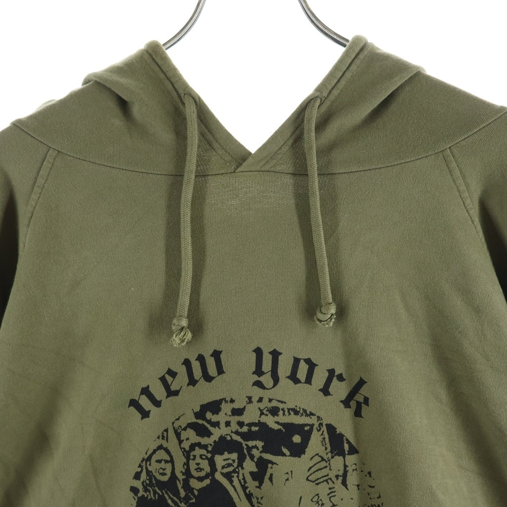 RAF SIMONS(ラフシモンズ) 21AW OVERSIZED HOODED SWEATER ANTWARP PRINT オーバーサイズド アントワーププリント プルオーバー スウェット パーカー カーキ A02 125 19004 0023