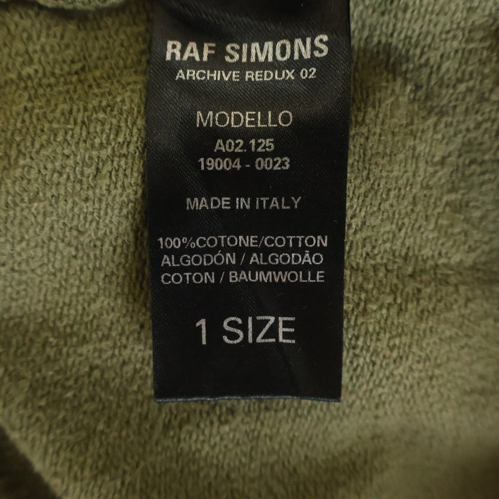 RAF SIMONS(ラフシモンズ) 21AW OVERSIZED HOODED SWEATER ANTWARP PRINT オーバーサイズド アントワーププリント プルオーバー スウェット パーカー カーキ A02 125 19004 0023