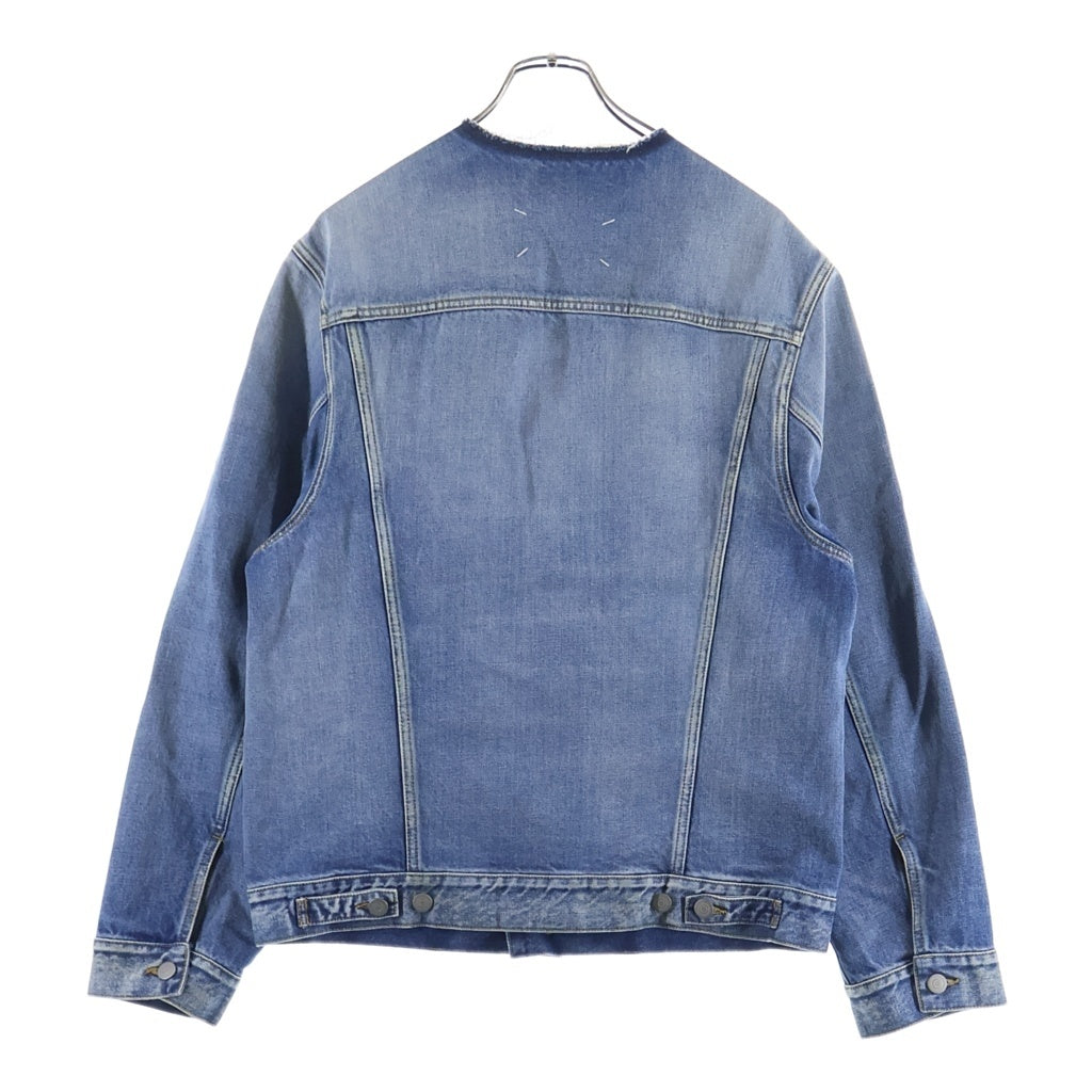 Maison Margiela(メゾンマルジェラ) 24SS ノーカラー ウォッシュ加工 デニムジャケット SI1AM0006 インディゴ