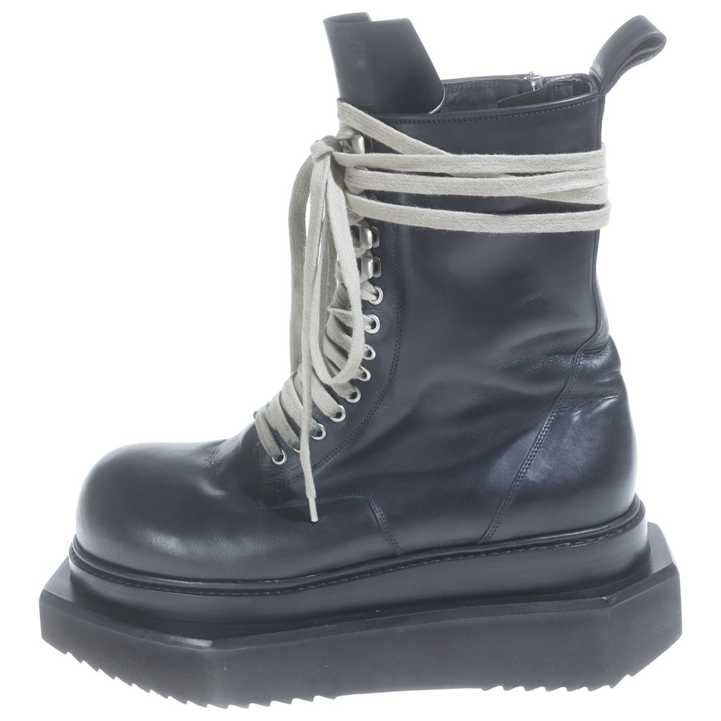 Rick Owens(リックオウエンス) 24SS LACE UP TURBO CYCLOPS レースアップ ターボ サイクロプス レザーハイカットスニーカー ブラック RU01D3875-LOO