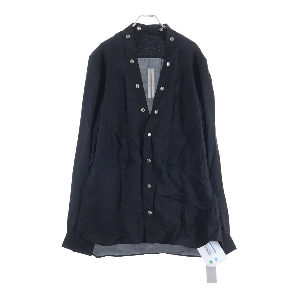 Rick Owens(リックオウエンス) 24SS LARRY FOGPOCKET SHIRT ラリーシャツ 長袖シャツ ブラック RU01D3287-J