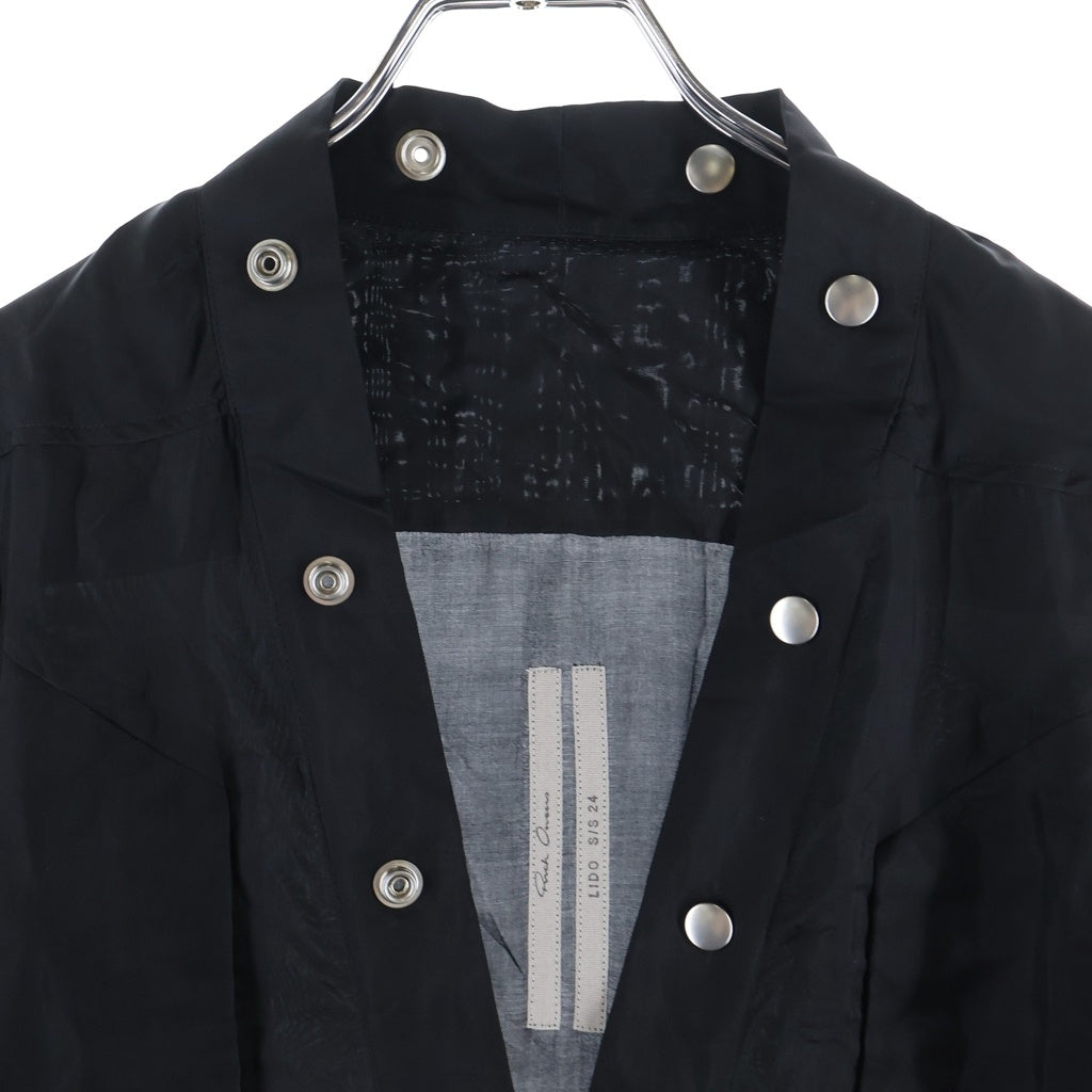 Rick Owens(リックオウエンス) 24SS LARRY FOGPOCKET SHIRT ラリーシャツ 長袖シャツ ブラック RU01D3287-J