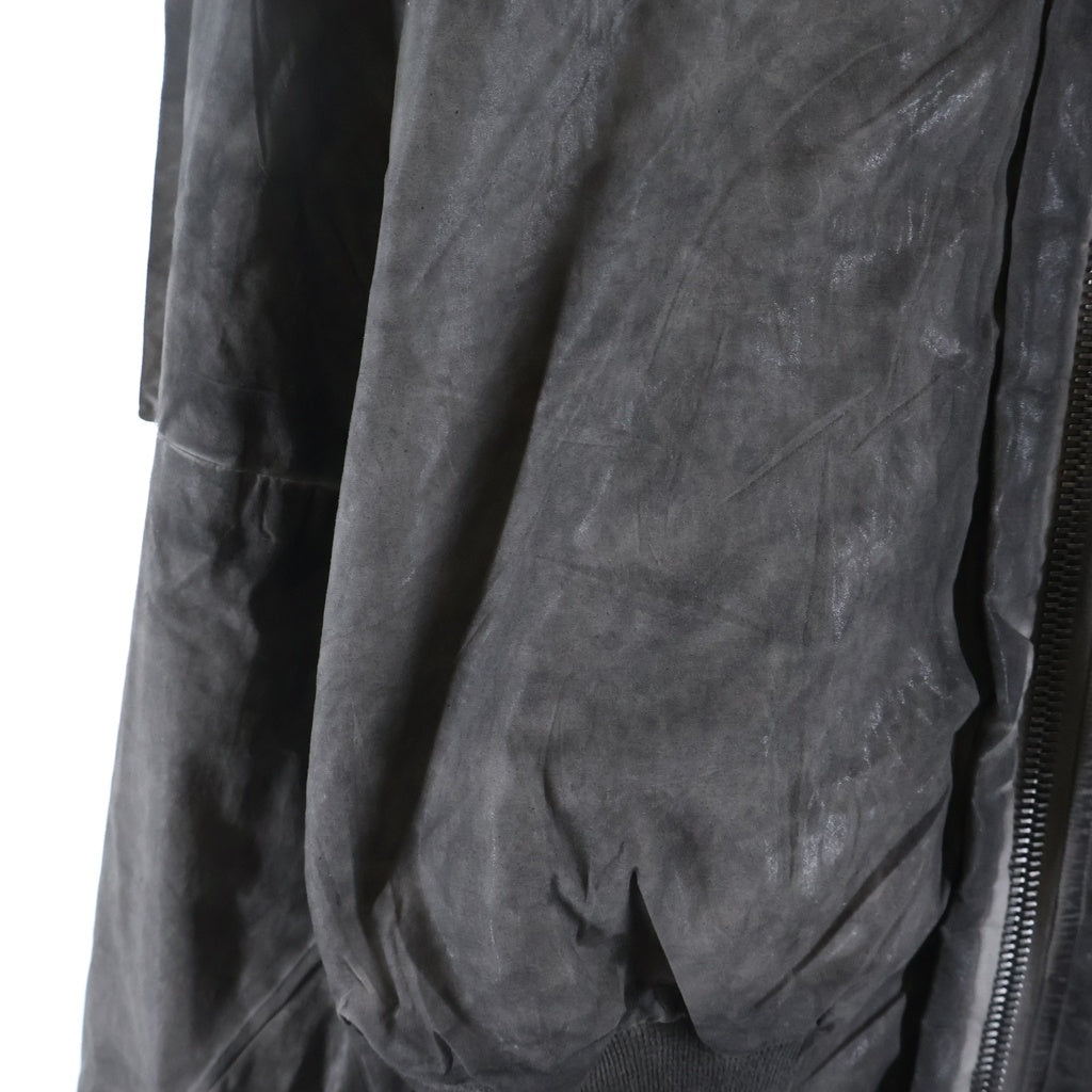DRKSHDW(ダークシャドウ) 25SS FLIGHT JKT CROPPED コーティング加工 クロップド フライトジャケット グレー DS01E3719-PF