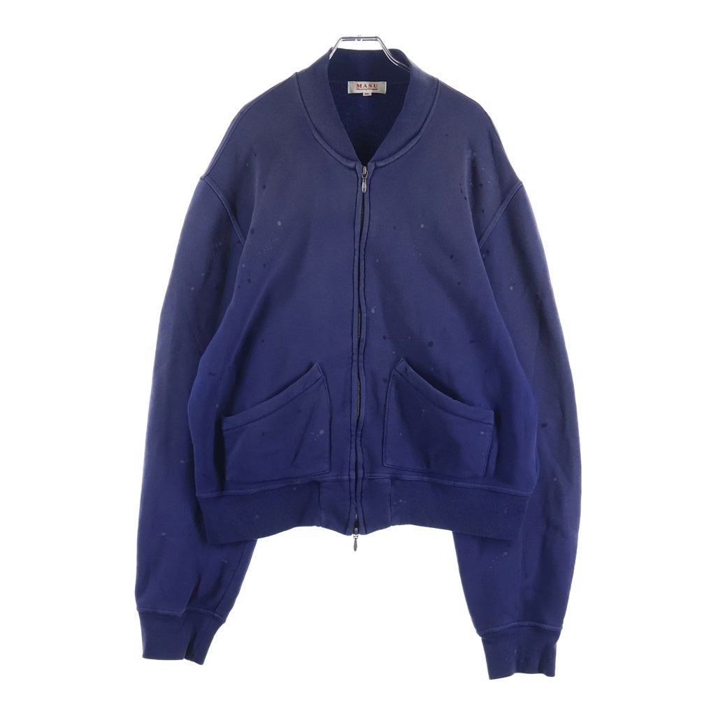 MASU(エムエーエスユー) 26SS CLOVER SPLATTER SWEAT BLOUSON クローバー スプライト スウェットジップアップ ネイビー M26U6CS002
