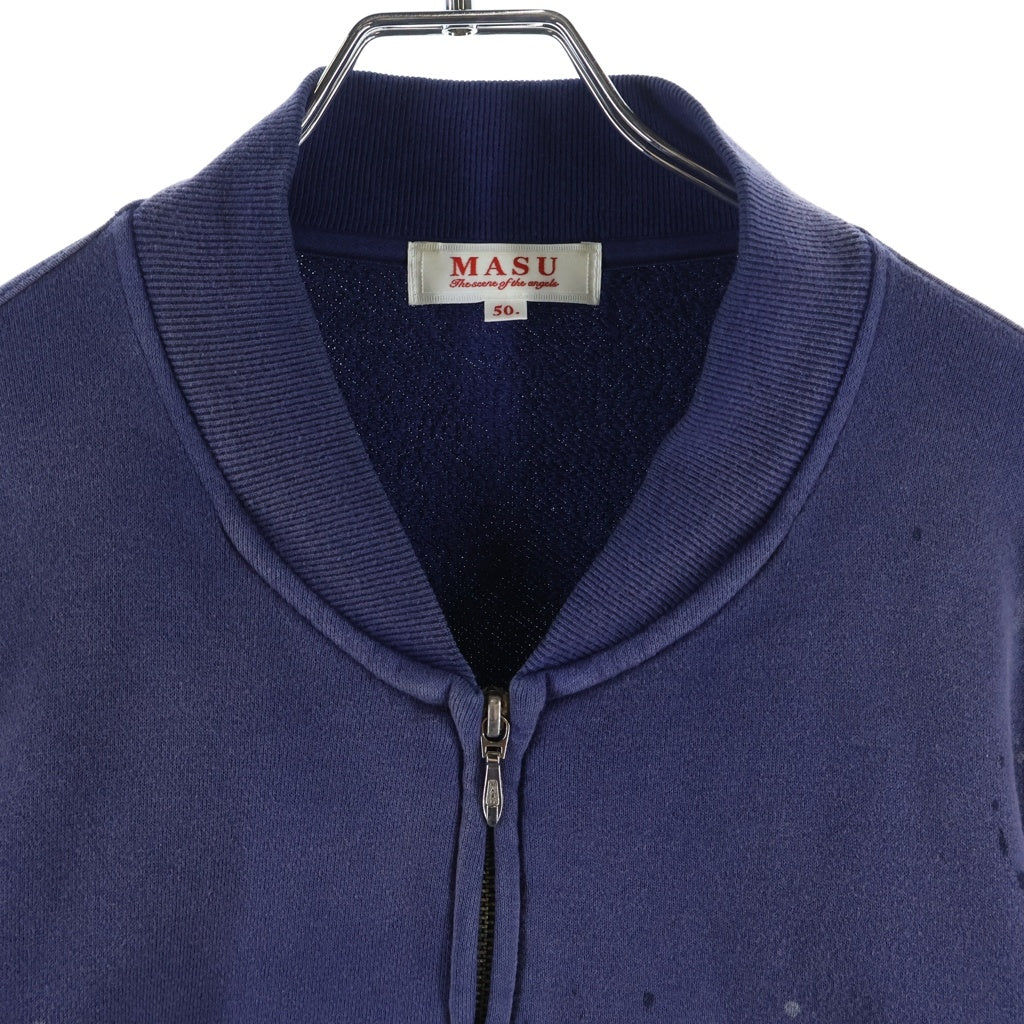 MASU(エムエーエスユー) 26SS CLOVER SPLATTER SWEAT BLOUSON クローバー スプライト スウェットジップアップ ネイビー M26U6CS002