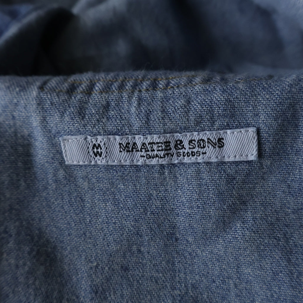 MAATEE&SONS(マーティーアンドサンズ) 25AW DENIM SHIRTS COVERALL 長袖デニムシャツ カバーオール インディゴ MT5303-0913