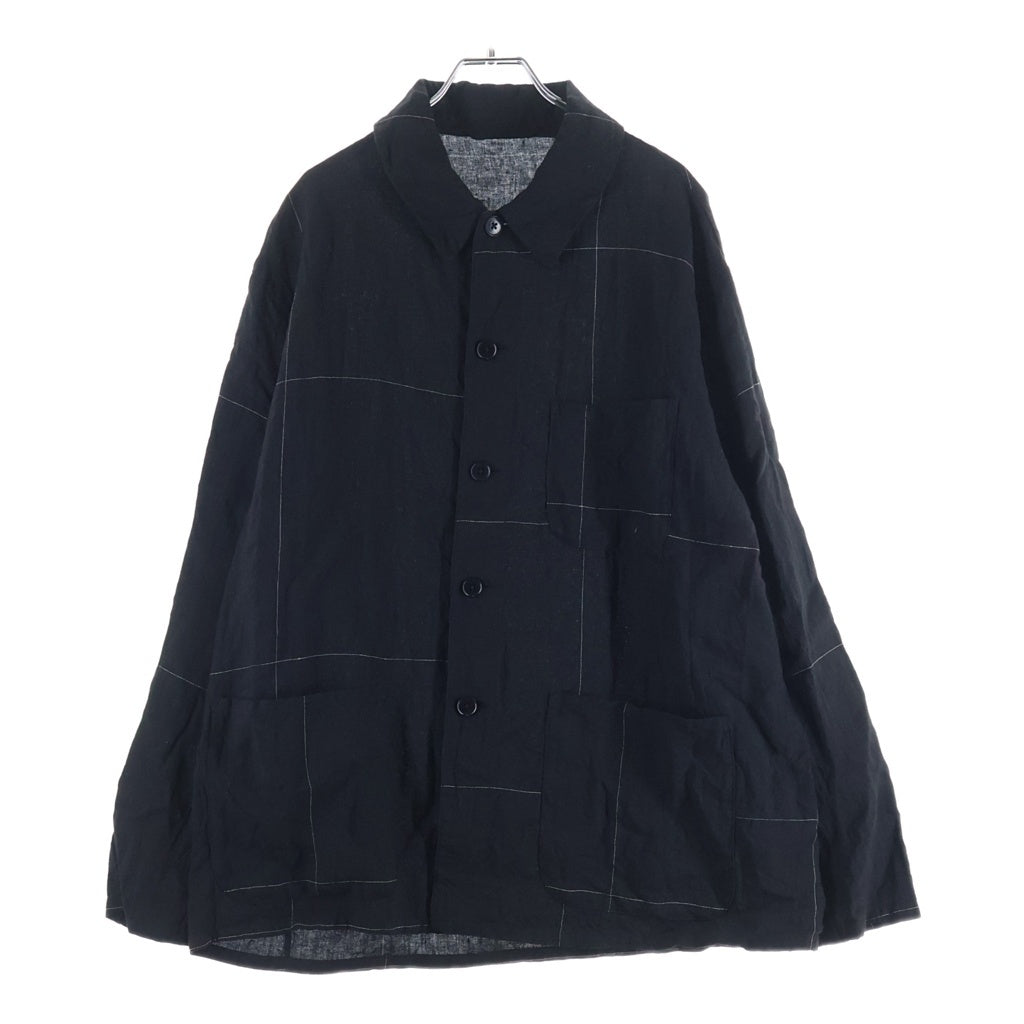 KAPTAIN SUNSHINE(キャプテンサンシャイン) 25SS Work Shirt Jacket リネン ワークシャツジャケット 長袖シャツ ブラック KS25SJK18