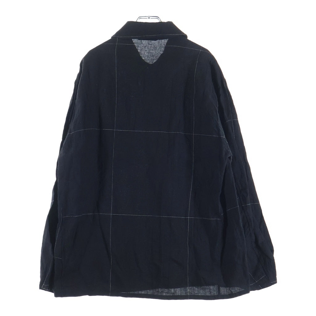 KAPTAIN SUNSHINE(キャプテンサンシャイン) 25SS Work Shirt Jacket リネン ワークシャツジャケット 長袖シャツ ブラック KS25SJK18