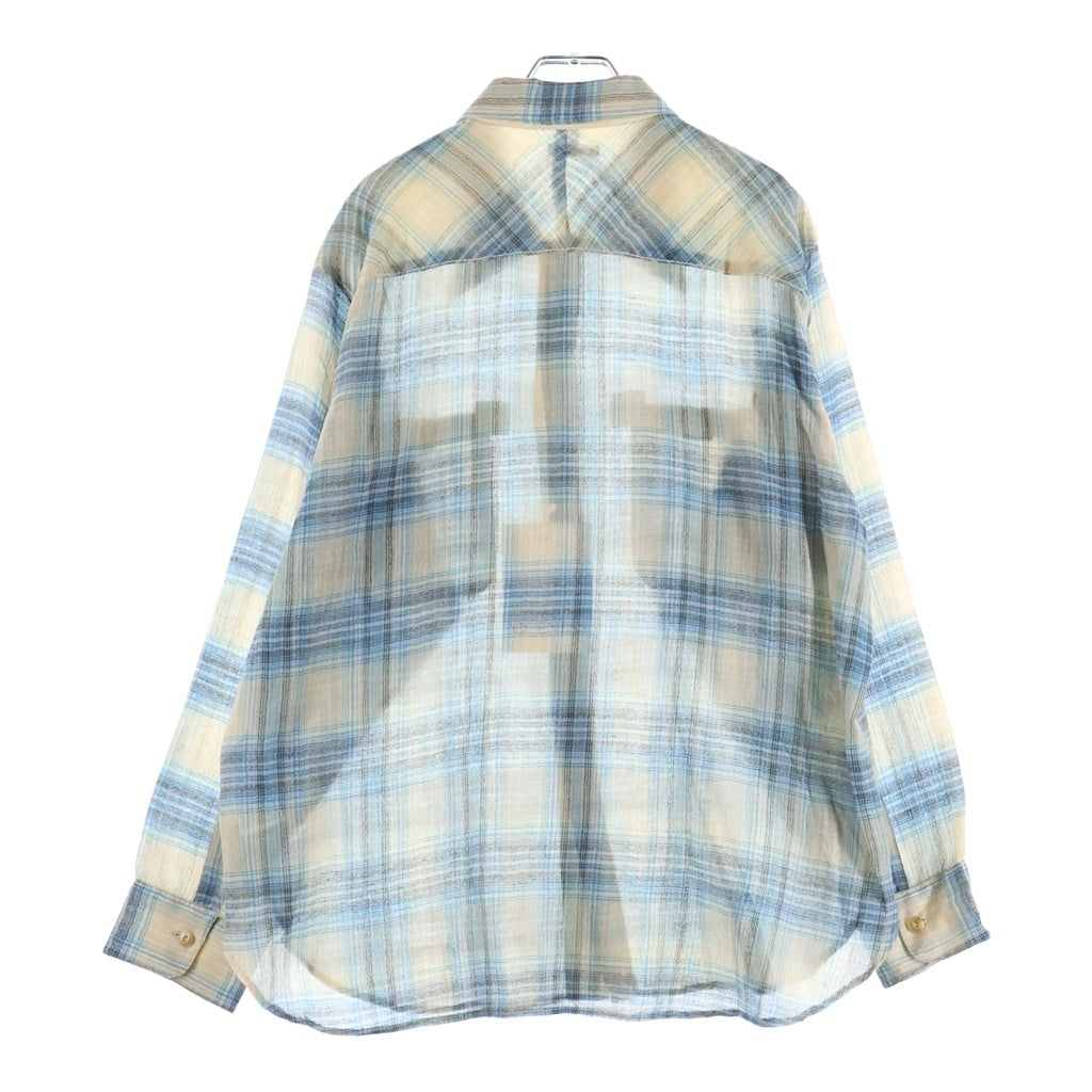 NICENESS(ナイスネス) 25AW Tommy ウール長袖チェックシャツ ベージュ HN-2702Y16