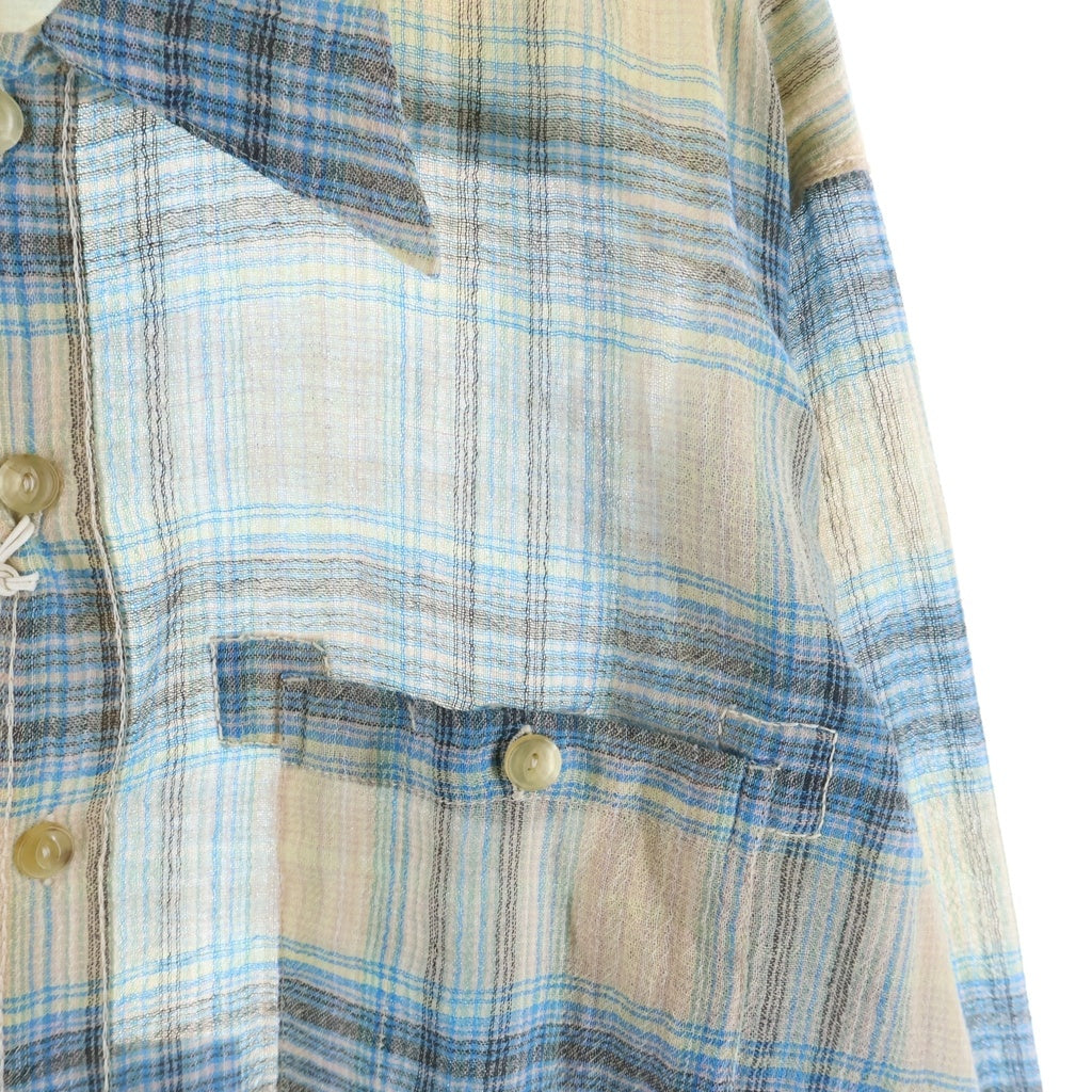 NICENESS(ナイスネス) 25AW Tommy ウール長袖チェックシャツ ベージュ HN-2702Y16
