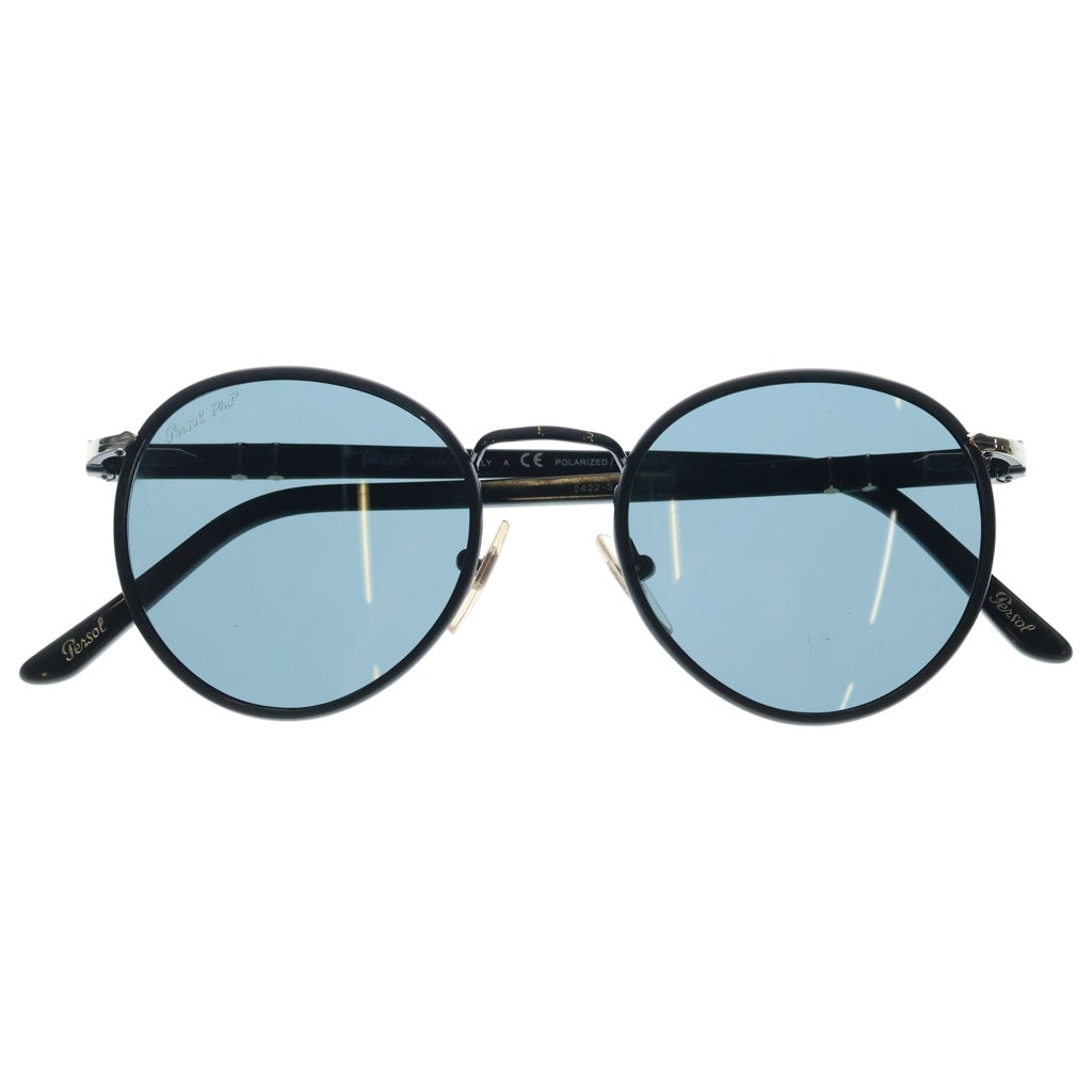 Persol(ペルソール) ラウンドフレーム メタルテンプル サングラス 眼鏡 アイウェア ブラック 2422-S-J