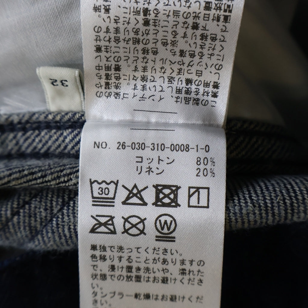 NO BRAND(ノーブランド) FURSAC【フルサック】 Pleated Trousers プリーツ デニムパンツ インディゴ 26-030-310-0008-1-0