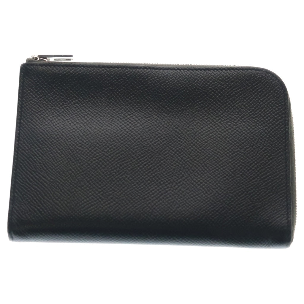 HERMES(エルメス) リミックスデュオ シルバー金具 ラウンドジップウォレット 財布 ブラック A刻印 レディース