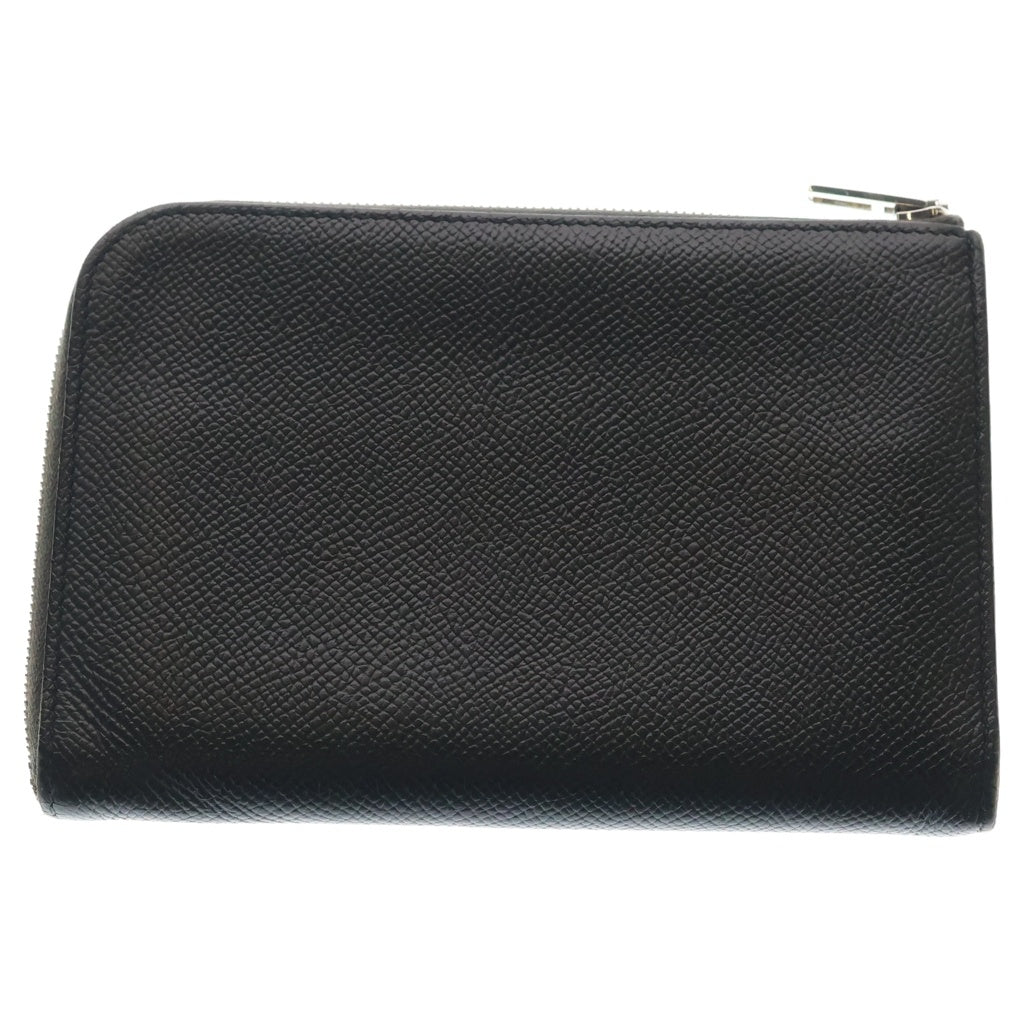 HERMES(エルメス) リミックスデュオ シルバー金具 ラウンドジップウォレット 財布 ブラック A刻印 レディース