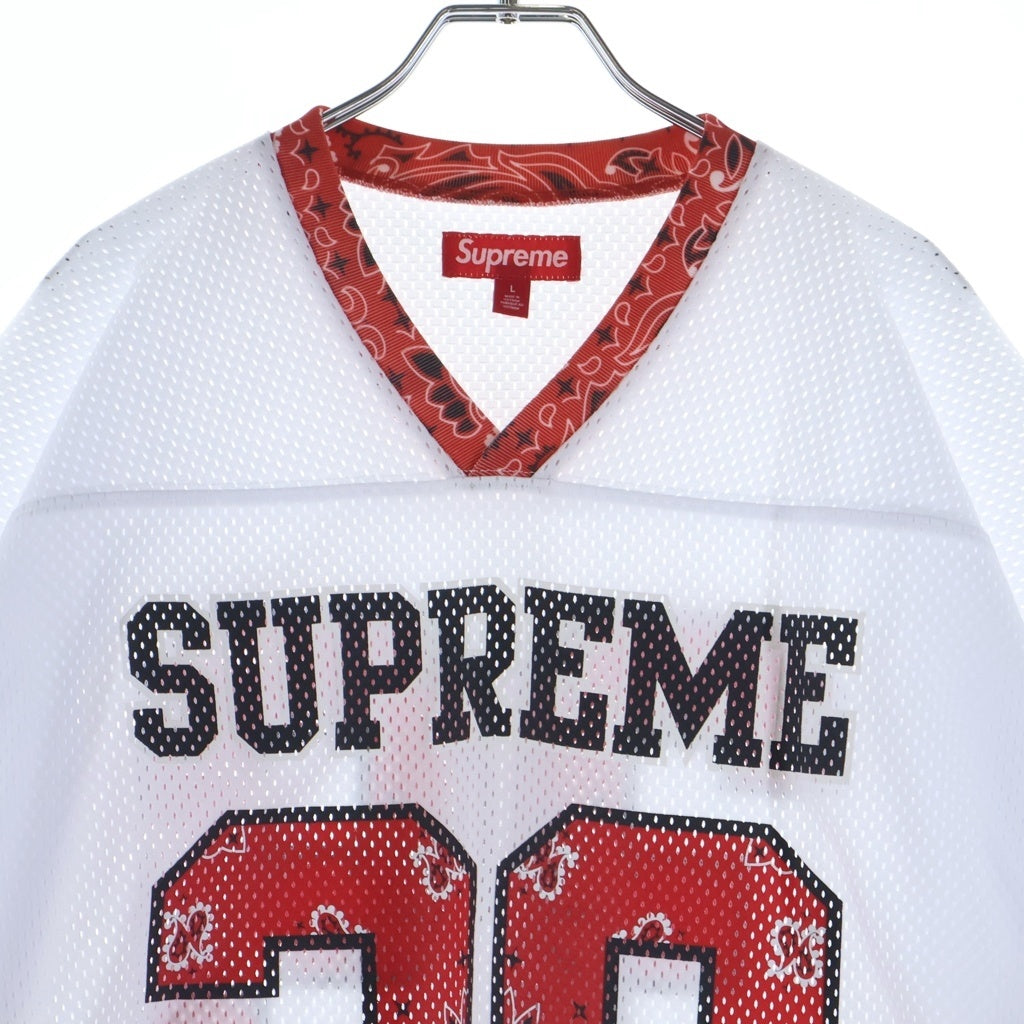 SUPREME(シュプリーム) 25SS Bandana Football Jersey バンダナ フットボールジャージ 半袖カットソー Tシャツ ホワイト