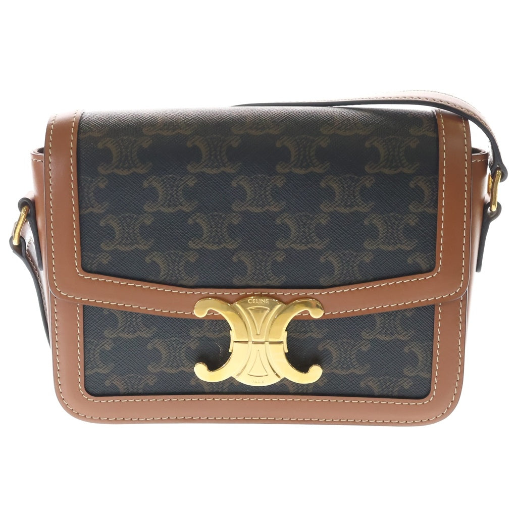 CELINE(セリーヌ) ティーン トリオンフバック トリオンフキャバス カーフレザータン ショルダーバッグ ブラウン レディース