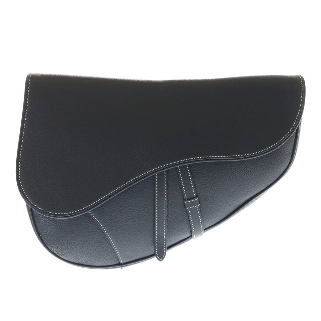 DIOR(ディオール) Maxi Saddle Bag マキシ グレインドカーフスキン サドルバッグ ショルダーバッグ ブラック 1ADPO211YKK