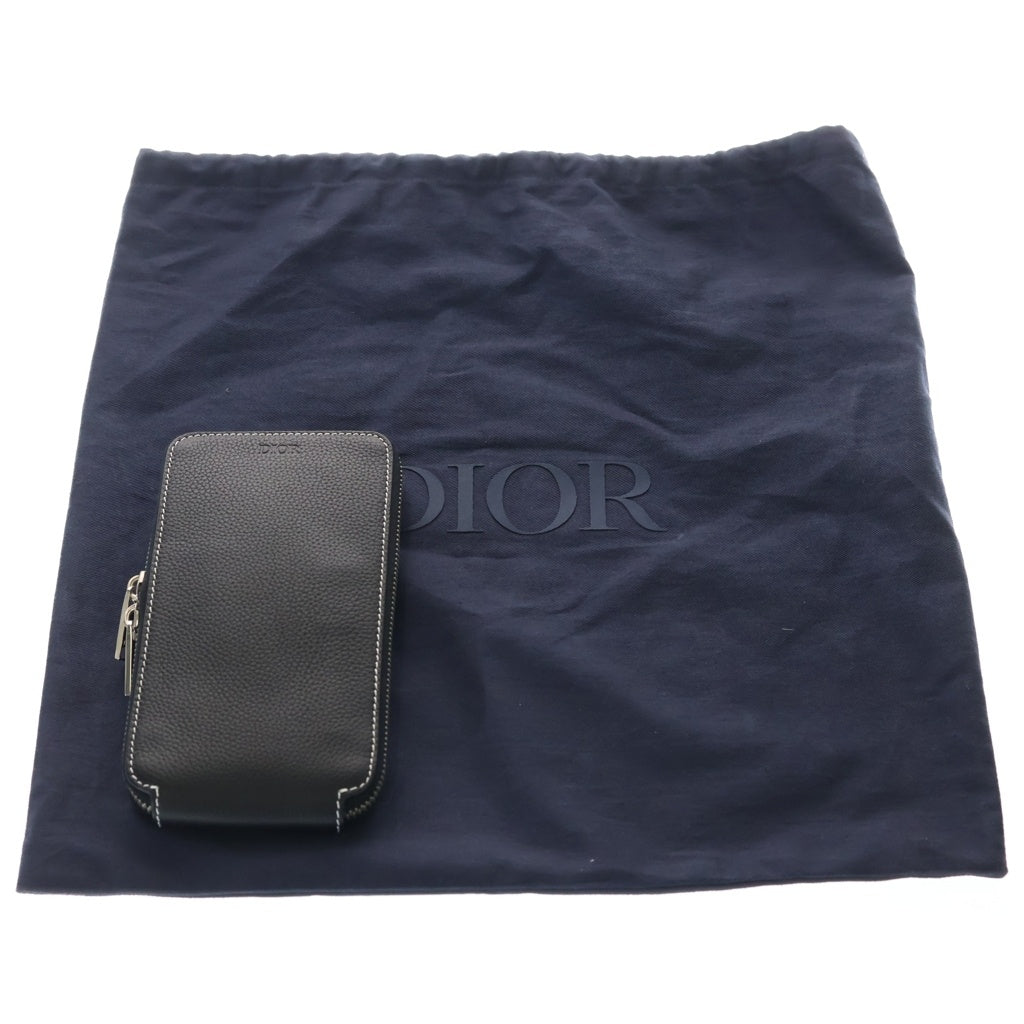 DIOR(ディオール) Maxi Saddle Bag マキシ グレインドカーフスキン サドルバッグ ショルダーバッグ ブラック 1ADPO211YKK