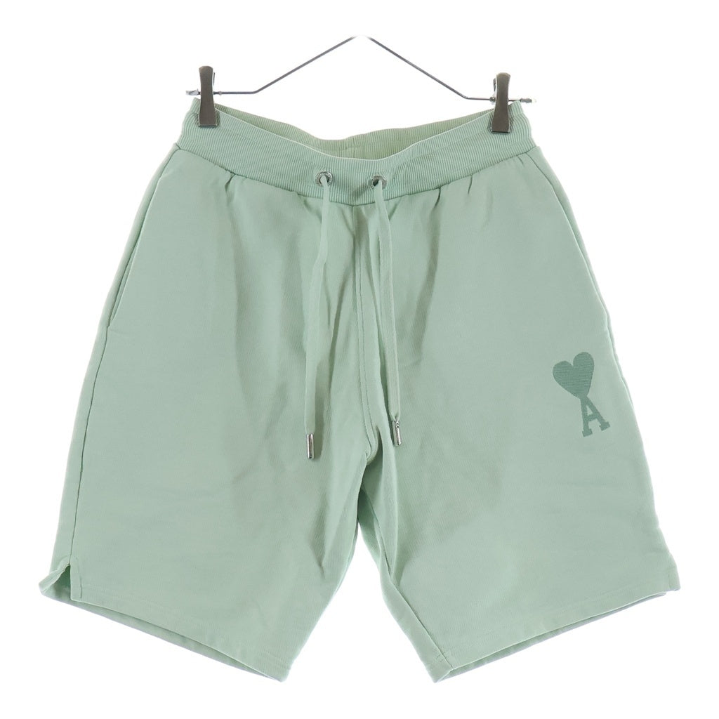 AMI Alexandre Mattiussi(アミアレクサンドルマテュッシ) Short Pants ハートロゴ刺繍 スウェットハーフパンツ ショーツ グリーン E22HSO602.747