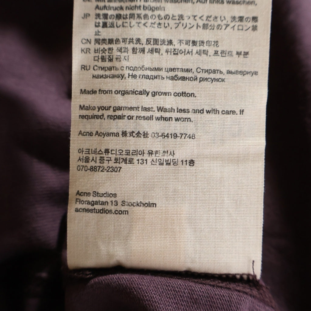 Acne Studios(アクネ ストゥディオズ) T-Shirt ロゴプリント 半袖Tシャツ バーガンディー AL0135-