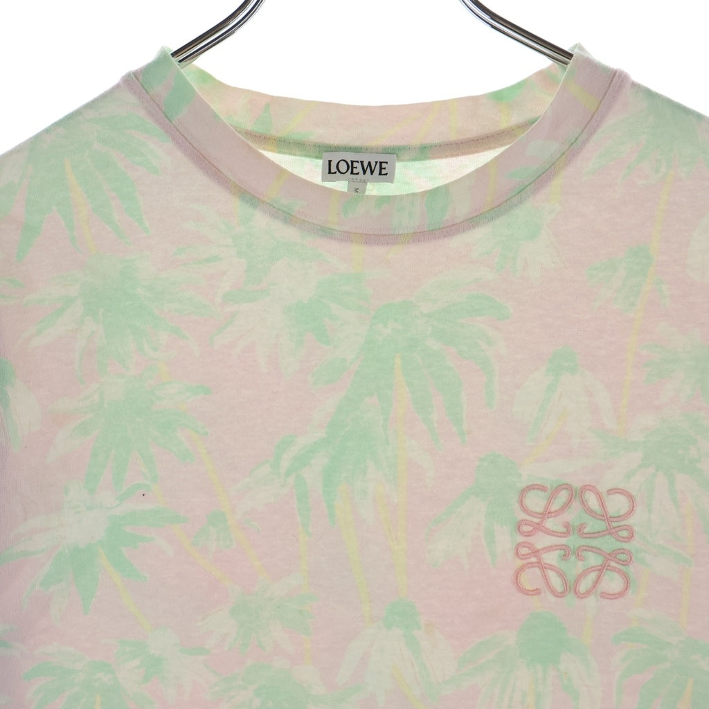 LOEWE(ロエベ) Daisy Anagram T-shirt アナグラム ロゴ刺繍 総柄 半袖Tシャツ ピンク S6109011SI
