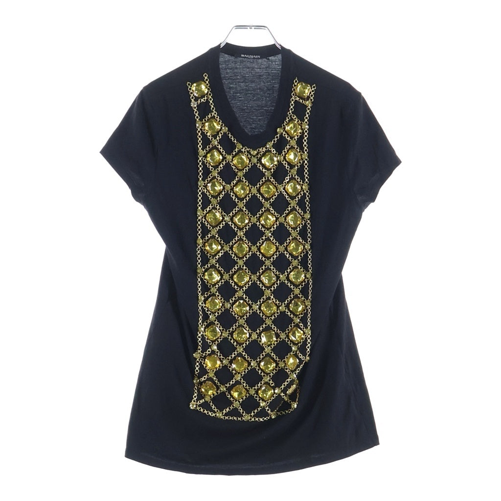 BALMAIN(バルマン) Rhinestone T-Shirt ラインストーン 半袖Tシャツ ブラック