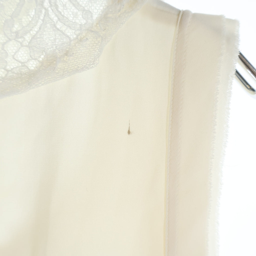 DOLCE & GABBANA(ドルチェアンドガッバーナ) Blouse ノースリーブ リボン レースシルクブラウス レディース アイボリー F78AJT FUABF
