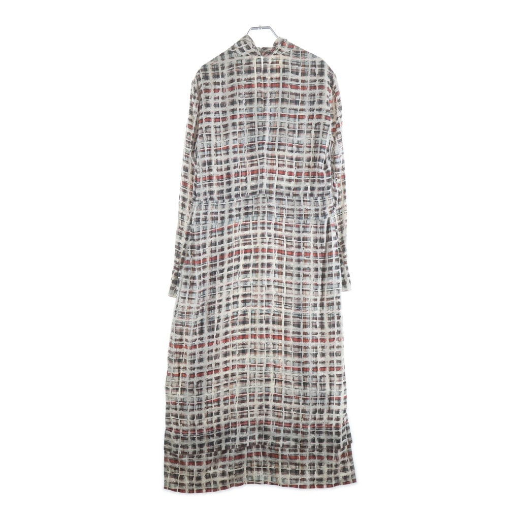 BURBERRY(バーバリー) Scribble Check Silk Dress 長袖チェックドレスシャツ シルクシャツ マルチ レディース 4072889