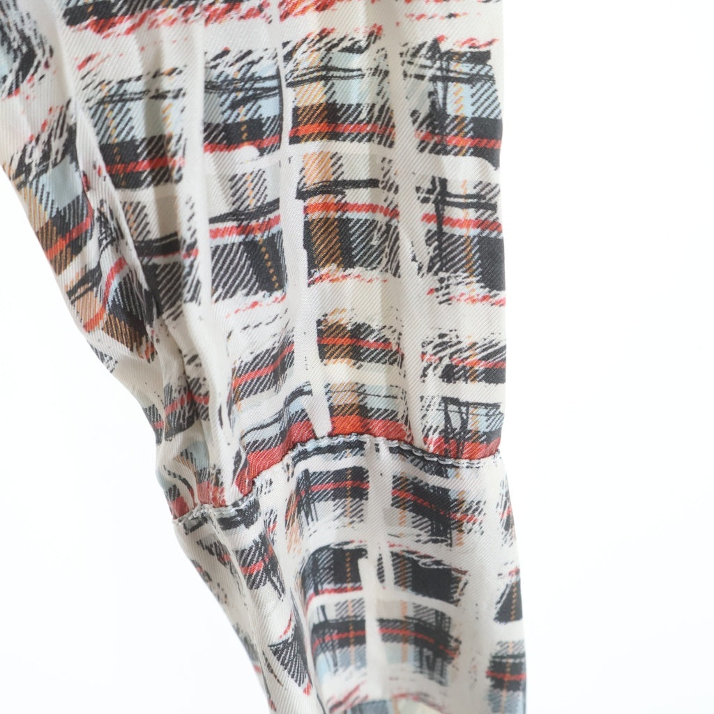BURBERRY(バーバリー) Scribble Check Silk Dress 長袖チェックドレスシャツ シルクシャツ マルチ レディース 4072889