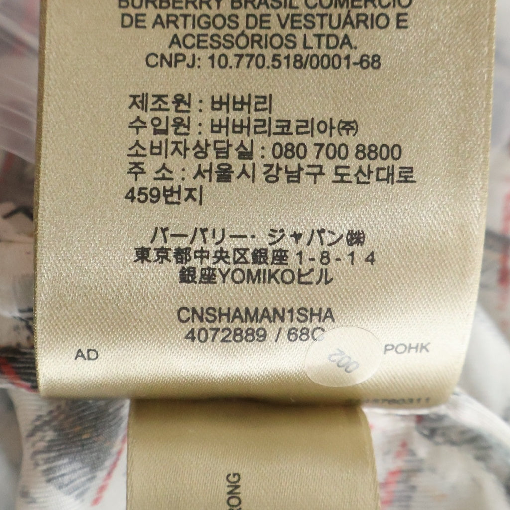 BURBERRY(バーバリー) Scribble Check Silk Dress 長袖チェックドレスシャツ シルクシャツ マルチ レディース 4072889