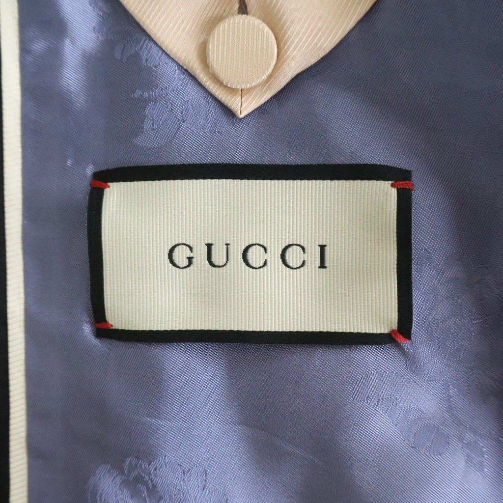 GUCCI(グッチ) Fit Mohair Wool Tuxedo フィットシルエット モヘアウールタキシード セットアップスーツ テーラードジャケット パンツ ブラック 606245 Z592B