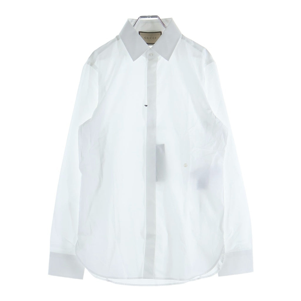 GUCCI(グッチ) Monogram GG Shirt GGロゴ刺繍 長袖シャツ ドレスシャツ ホワイト 699561 ZAJOL