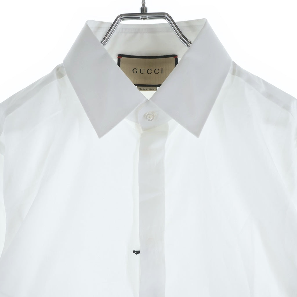 GUCCI(グッチ) Monogram GG Shirt GGロゴ刺繍 長袖シャツ ドレスシャツ ホワイト 699561 ZAJOL