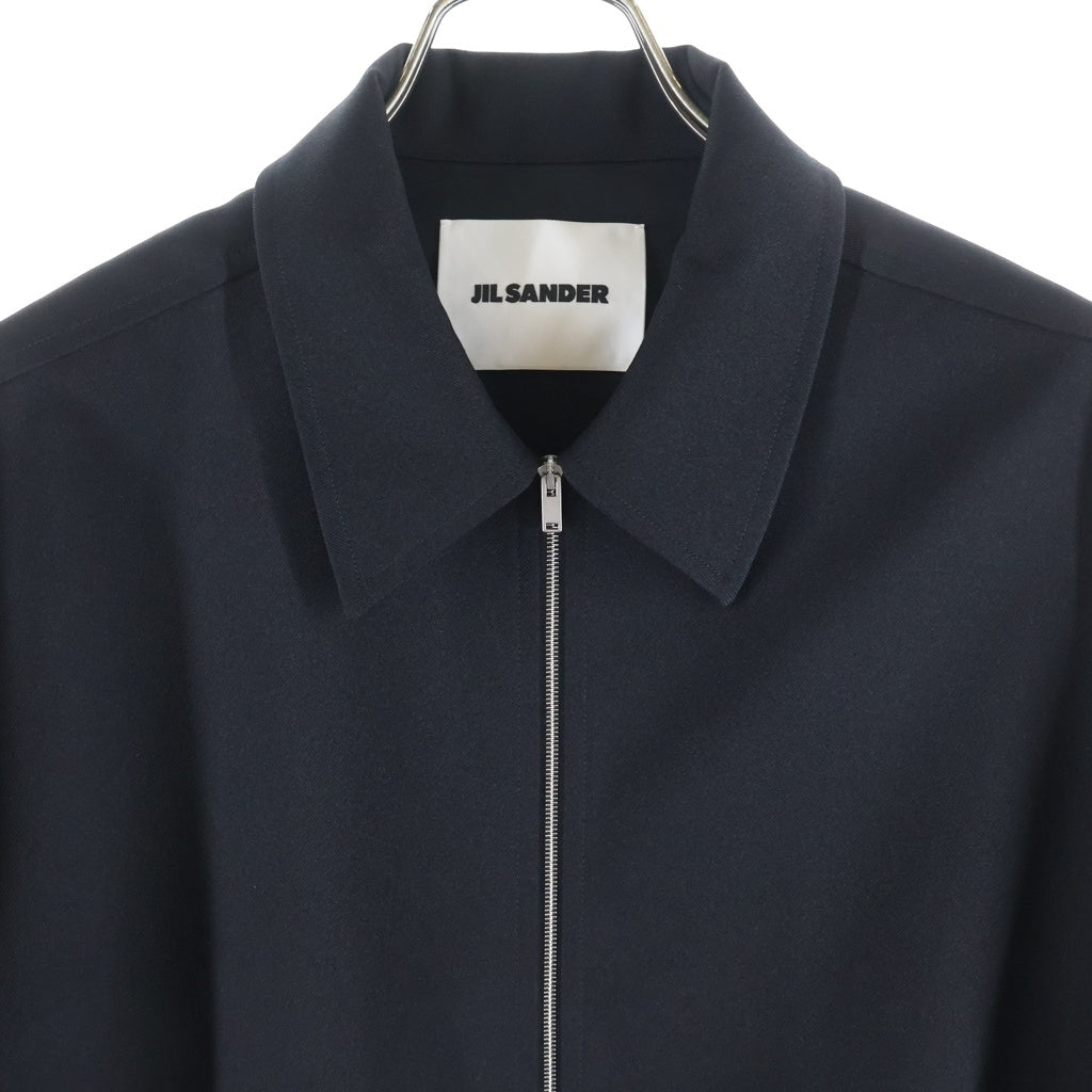 JIL SANDER(ジルサンダー) 24AW SHIRT 106 ギャバジン ジップシャツジャケット ブラック J22DL0254