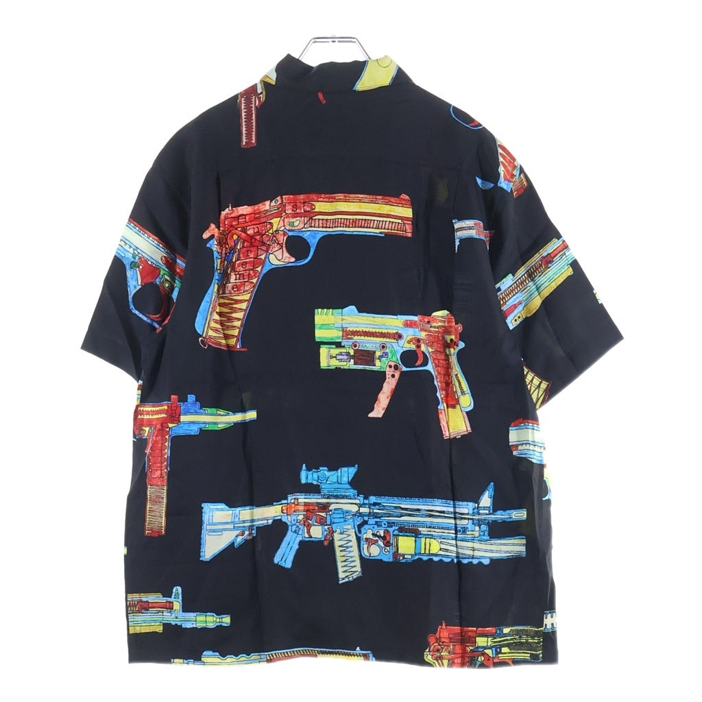 SUPREME(シュプリーム) 26SS Guns Silk S/S Shirt ガンズ 総柄半袖シルクシャツ ブラック