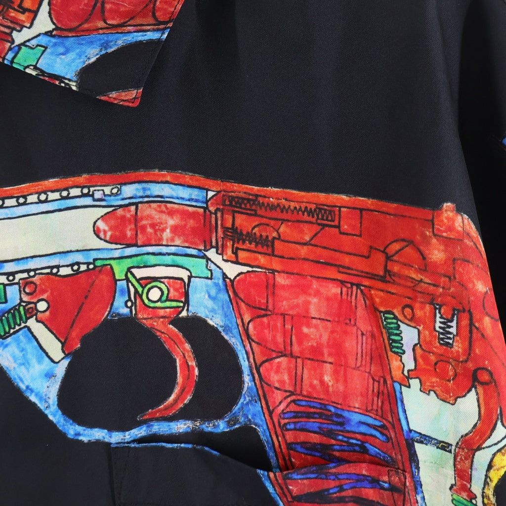 SUPREME(シュプリーム) 26SS Guns Silk S/S Shirt ガンズ 総柄半袖シルクシャツ ブラック