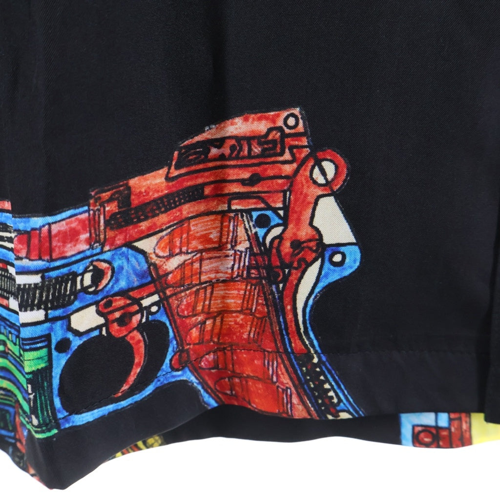 SUPREME(シュプリーム) 26SS Guns Silk S/S Shirt ガンズ 総柄半袖シルクシャツ ブラック