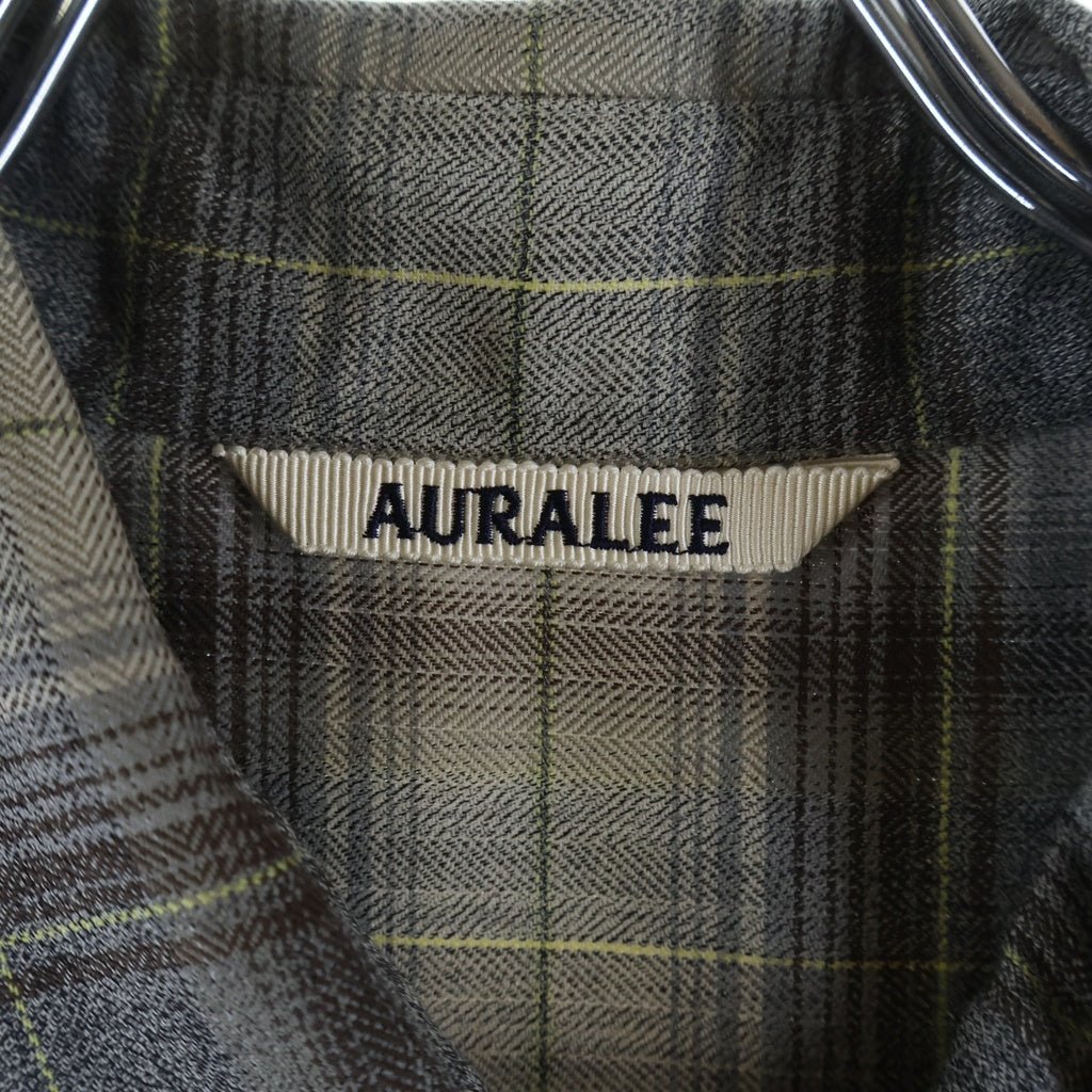 AURALEE(オーラリー) 22AW SUPER LIGHT WOOL CHECK SHIRTS スーパーライトウールチェックシャツ グレー A22AS01LC