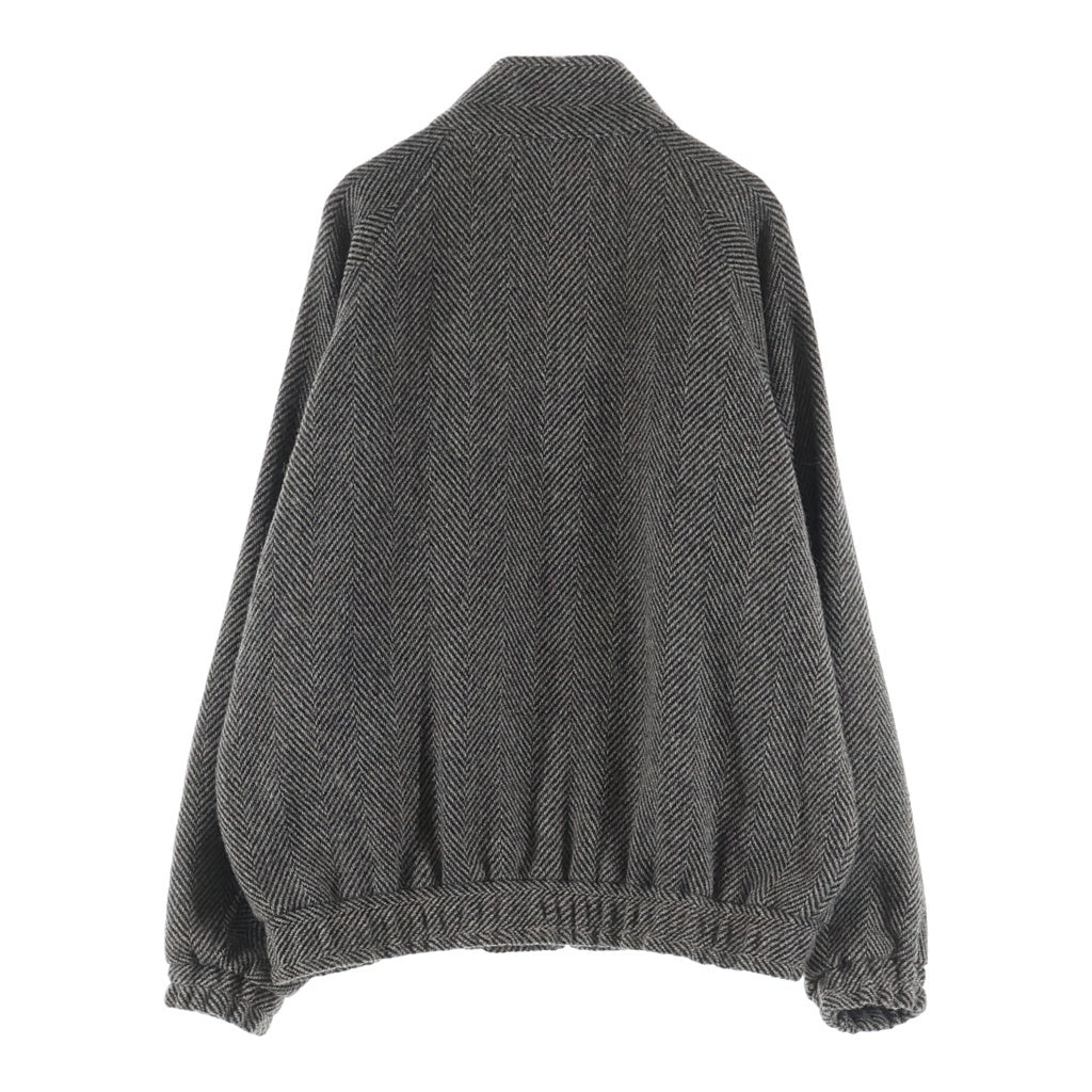 AURALEE(オーラリー) 24AW LAMA SHETLAND WOOL TWEED ZIP BLOUSON ラマシェットランドウールツイード ジップブルゾン ブラウン A24AB03LS