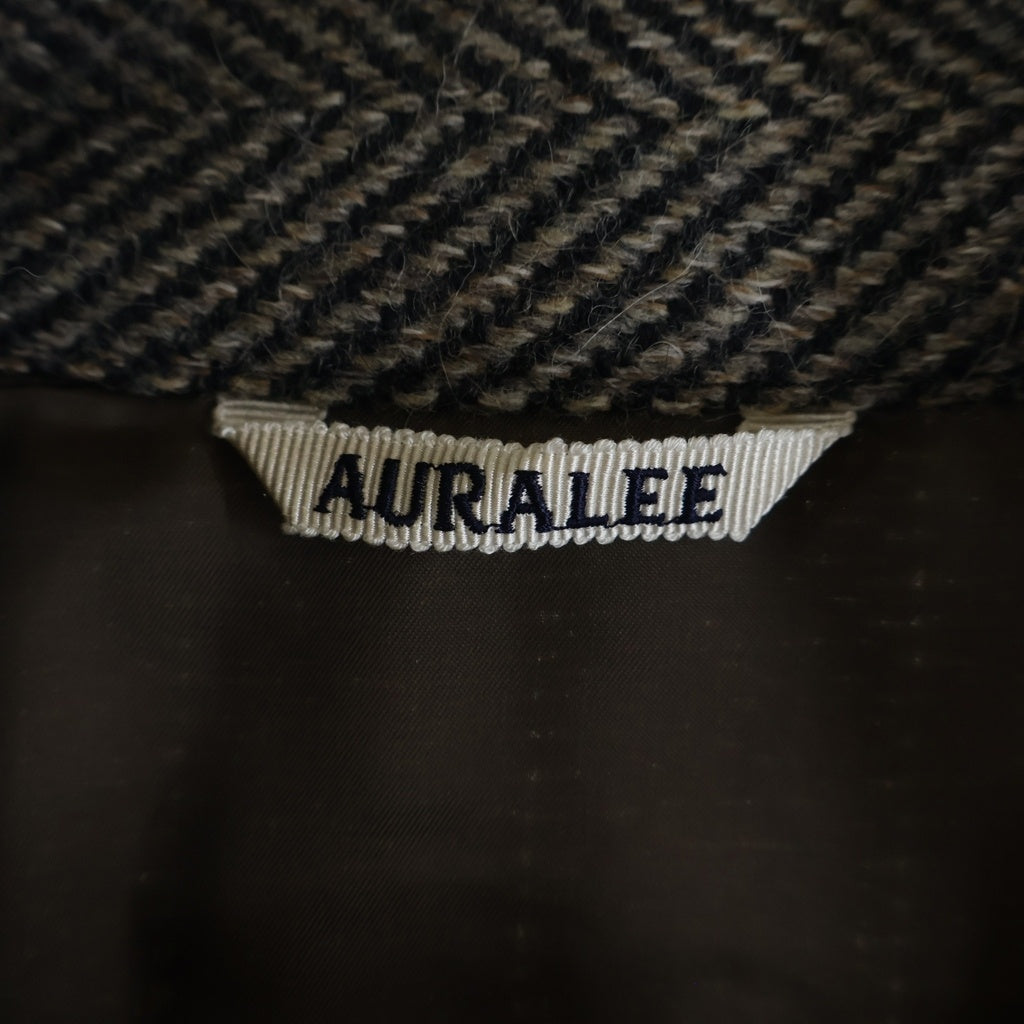 AURALEE(オーラリー) 24AW LAMA SHETLAND WOOL TWEED ZIP BLOUSON ラマシェットランドウールツイード ジップブルゾン ブラウン A24AB03LS