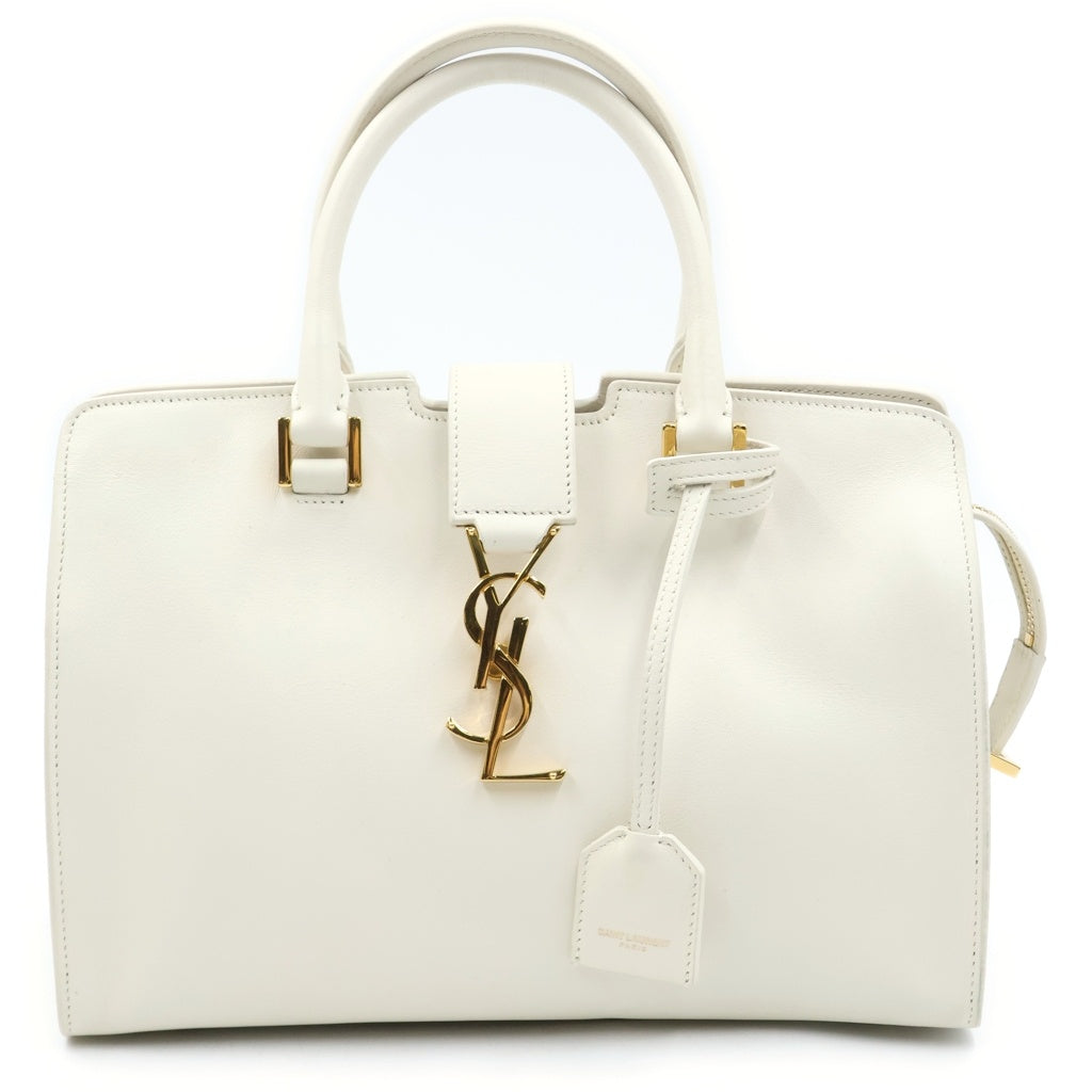 SAINT LAURENT PARIS(サンローランパリ) Baby Cabas ベイビーカバス カサンドラ レザーハンドバッグ ショルダーバッグ ホワイト 400914 レディース