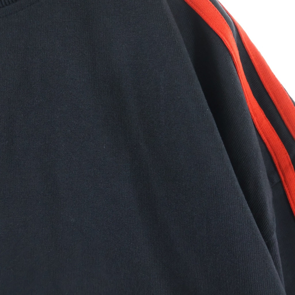 adidas(アディダス) ×WILLY CHAVARRIA ウィリーチャバリア ロゴエンブロイダリー サイドライン クルーネック 半袖Tシャツ カットソー ブラック/レッド JW1447