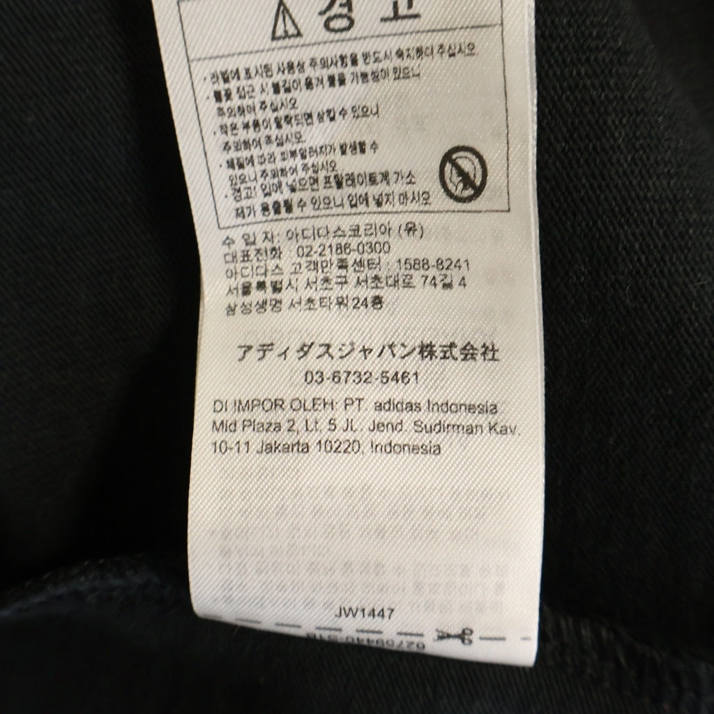 adidas(アディダス) ×WILLY CHAVARRIA ウィリーチャバリア ロゴエンブロイダリー サイドライン クルーネック 半袖Tシャツ カットソー ブラック/レッド JW1447
