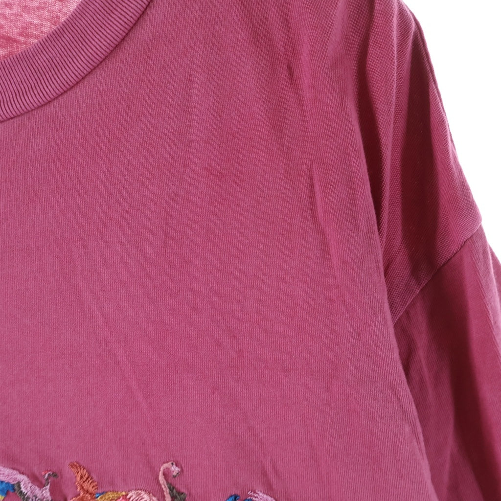 SUPREME(シュプリーム) 23SS Animal Kingdom S/S Top Magenta アニマルキングダム エンブロイダリーデザイン クルーネック コットン半袖Tシャツ カットソー ピンク -
