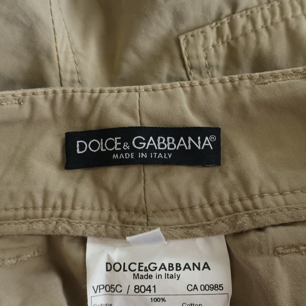 DOLCE & GABBANA(ドルチェアンドガッバーナ) マルチポケット ボタンフライ コットン バルーン ワイドパンツ ベージュ VP05C/8041