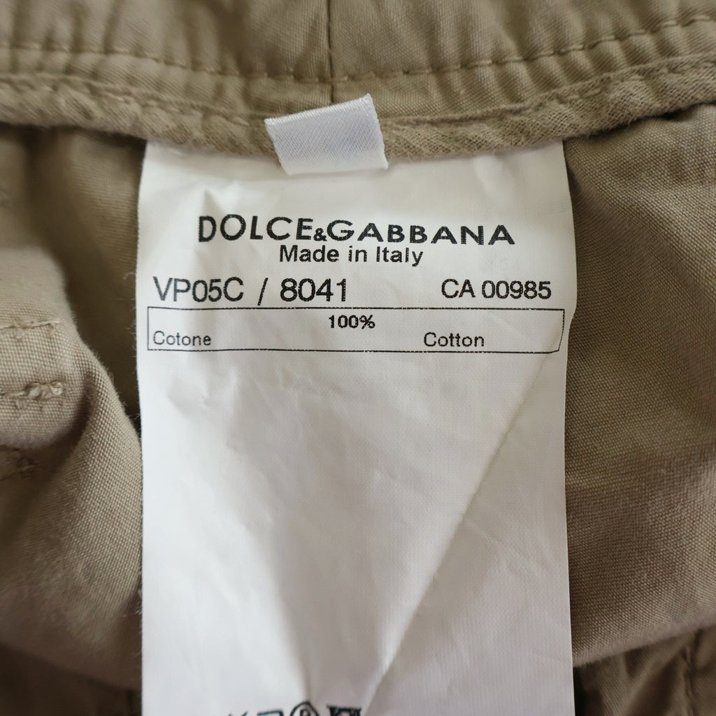 DOLCE & GABBANA(ドルチェアンドガッバーナ) マルチポケット ボタンフライ コットン バルーン ワイドパンツ ベージュ VP05C/8041