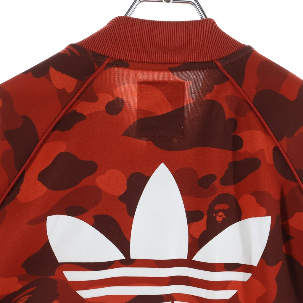 A BATHING APE(アベイシングエイプ) ×ADIDAS カモ柄 ジャージ トラックジャケット ジップアップジャケット レッド DP0184