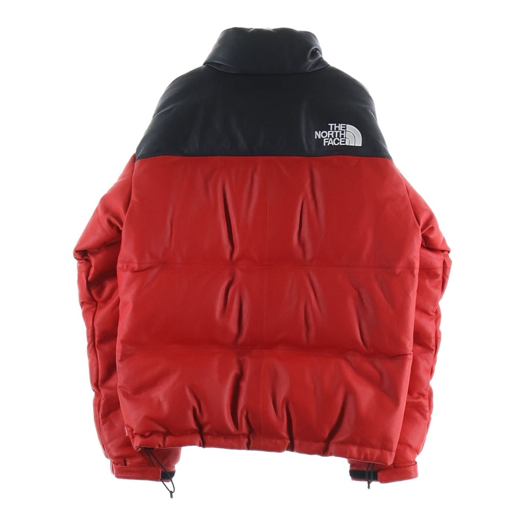 SUPREME(シュプリーム) ×17AW THE NORTH FACE LEATHER NUPTSE JACKET レザー ヌプシ ジャケット ジップアップジャケット レッド ND91702I