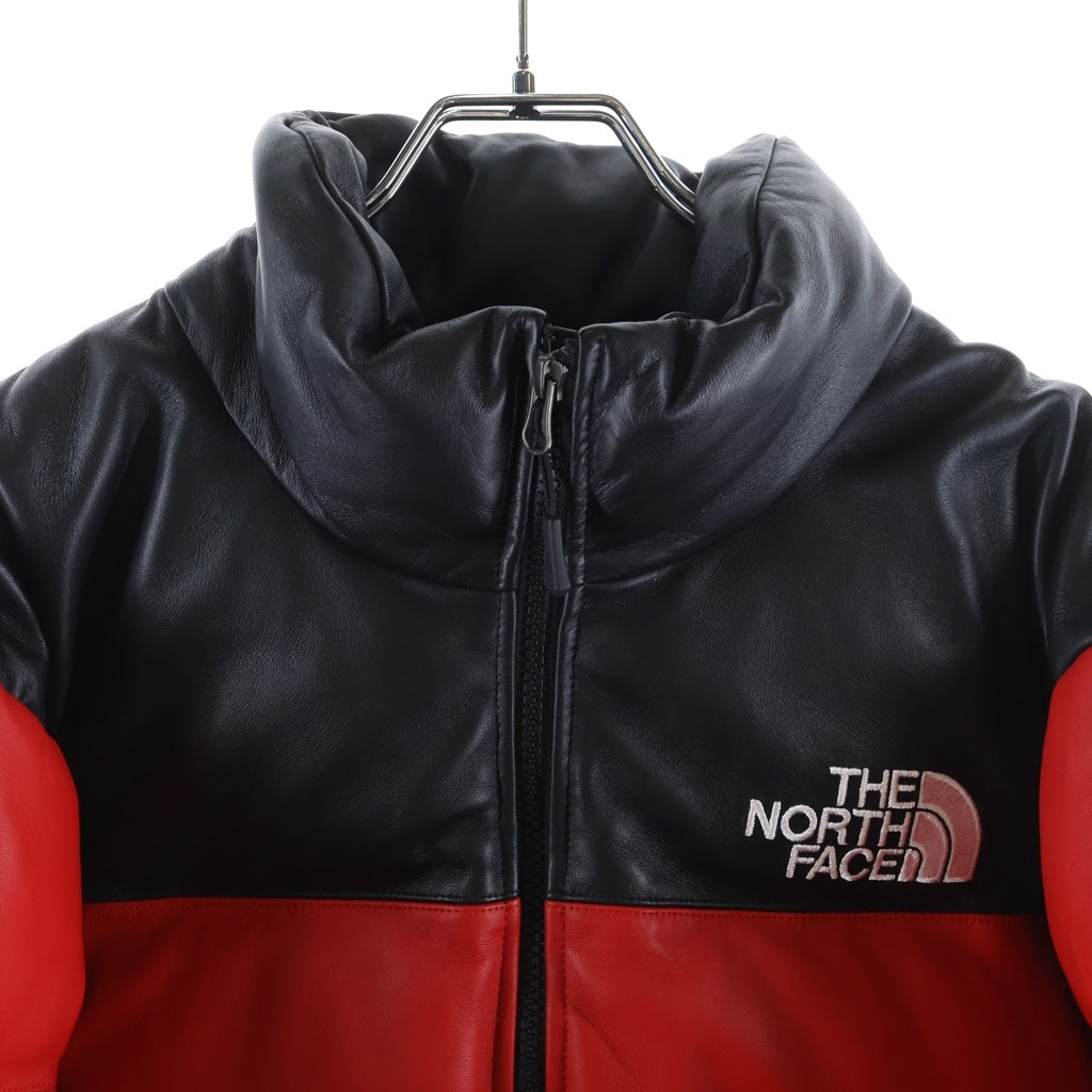 SUPREME(シュプリーム) ×17AW THE NORTH FACE LEATHER NUPTSE JACKET レザー ヌプシ ジャケット ジップアップジャケット レッド ND91702I