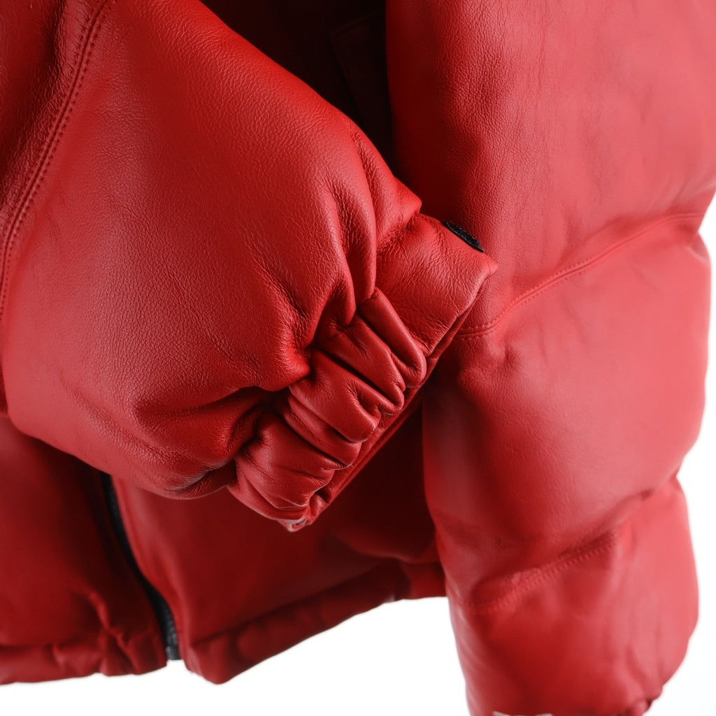 SUPREME(シュプリーム) ×17AW THE NORTH FACE LEATHER NUPTSE JACKET レザー ヌプシ ジャケット ジップアップジャケット レッド ND91702I